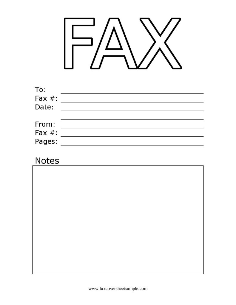 Basic Fax Cover Sheet Printable