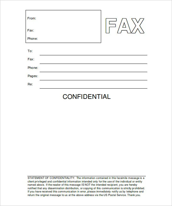 Free printable printable pdf printable fax cover sheet