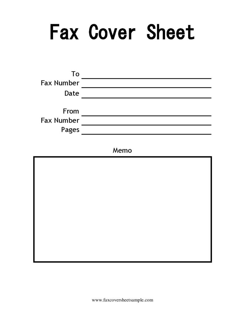 Blank Fax Cover Sheet PDF