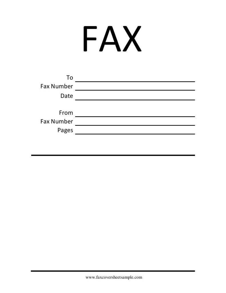 Blank Fax Cover Sheet Free Printable