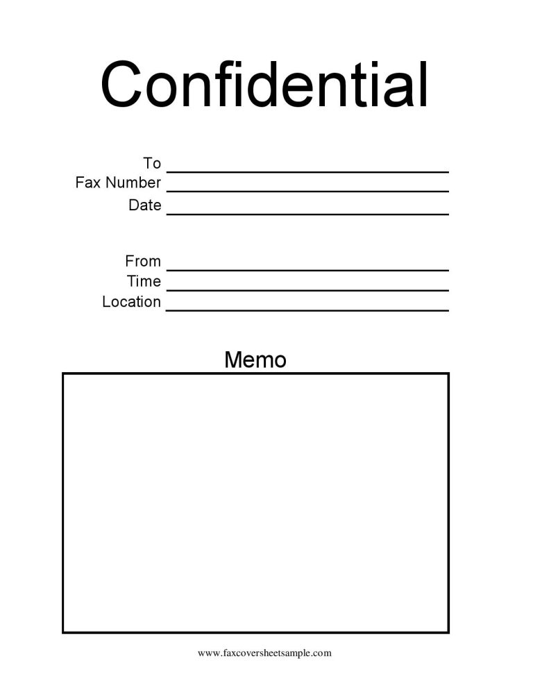 Free Printable Fax Cover Sheet PDF Fillable Template