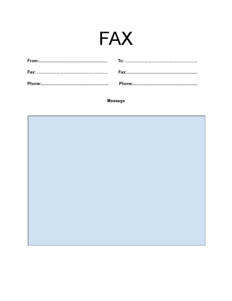 Fax Cover Sheet Google Docs Template Editable