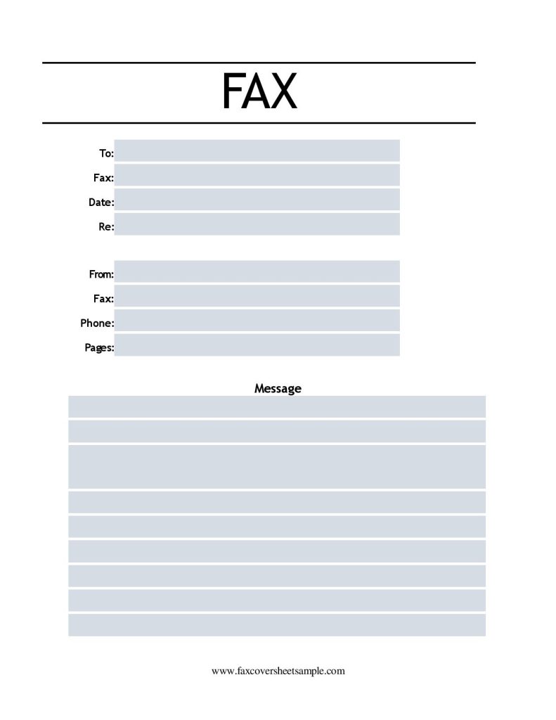 Blank Fax Cover Sheet Printable