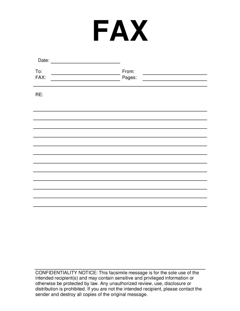 Free Fax Cover Sheet Template Word (Confidential, HIPPA)