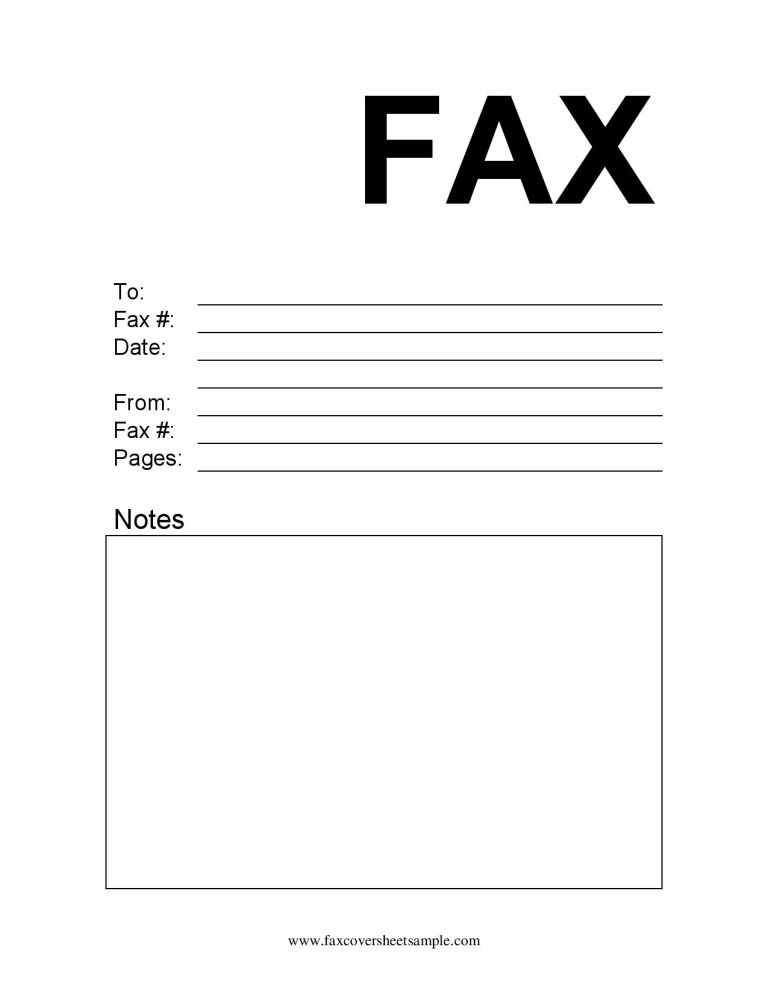 Free Printable Fax Cover Sheet PDF Fillable Template