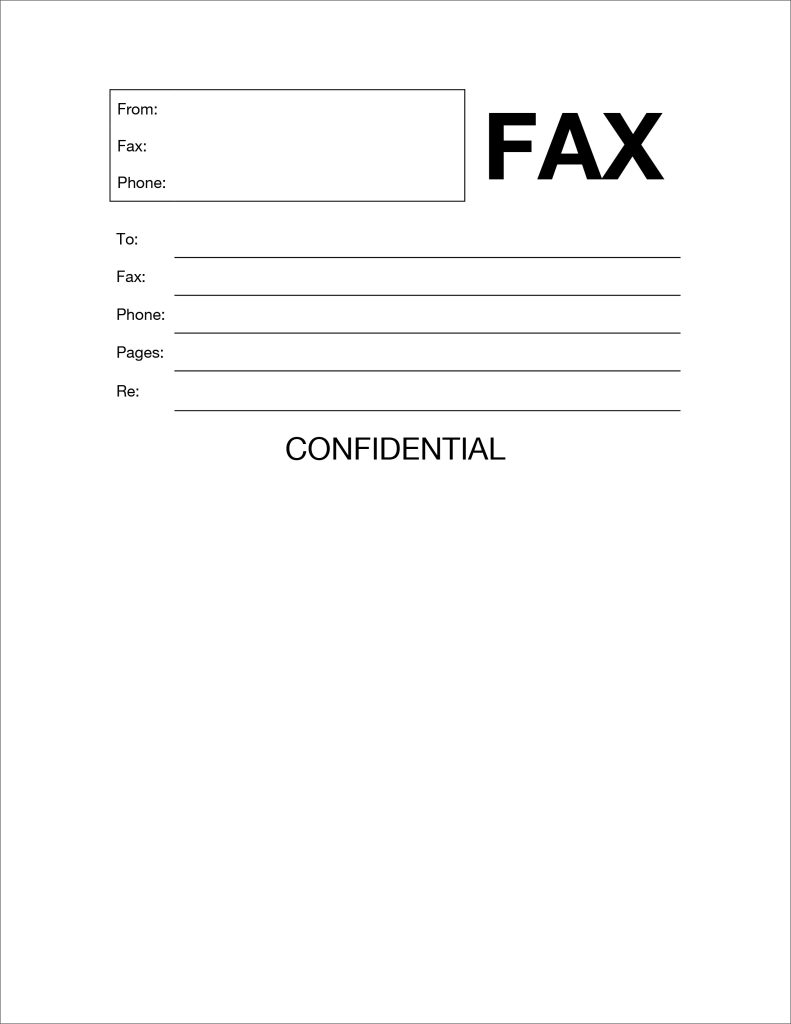 Fax Cover Sheet Simple
