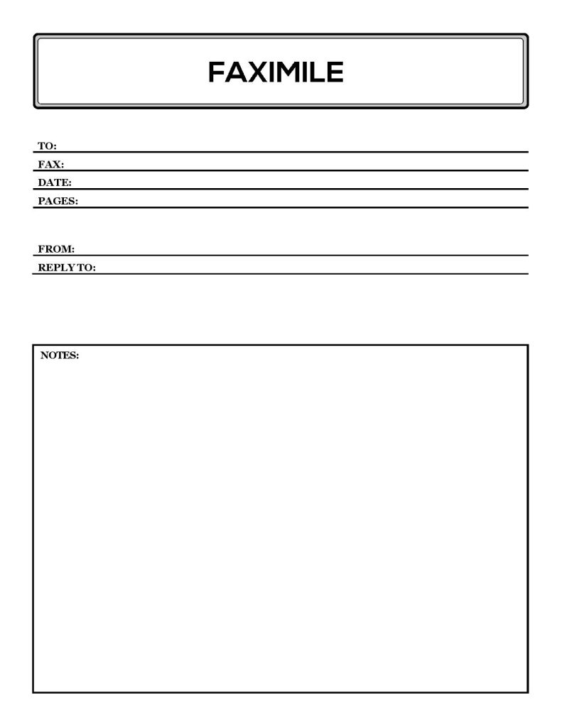 Free Standard Fax Cover Sheet