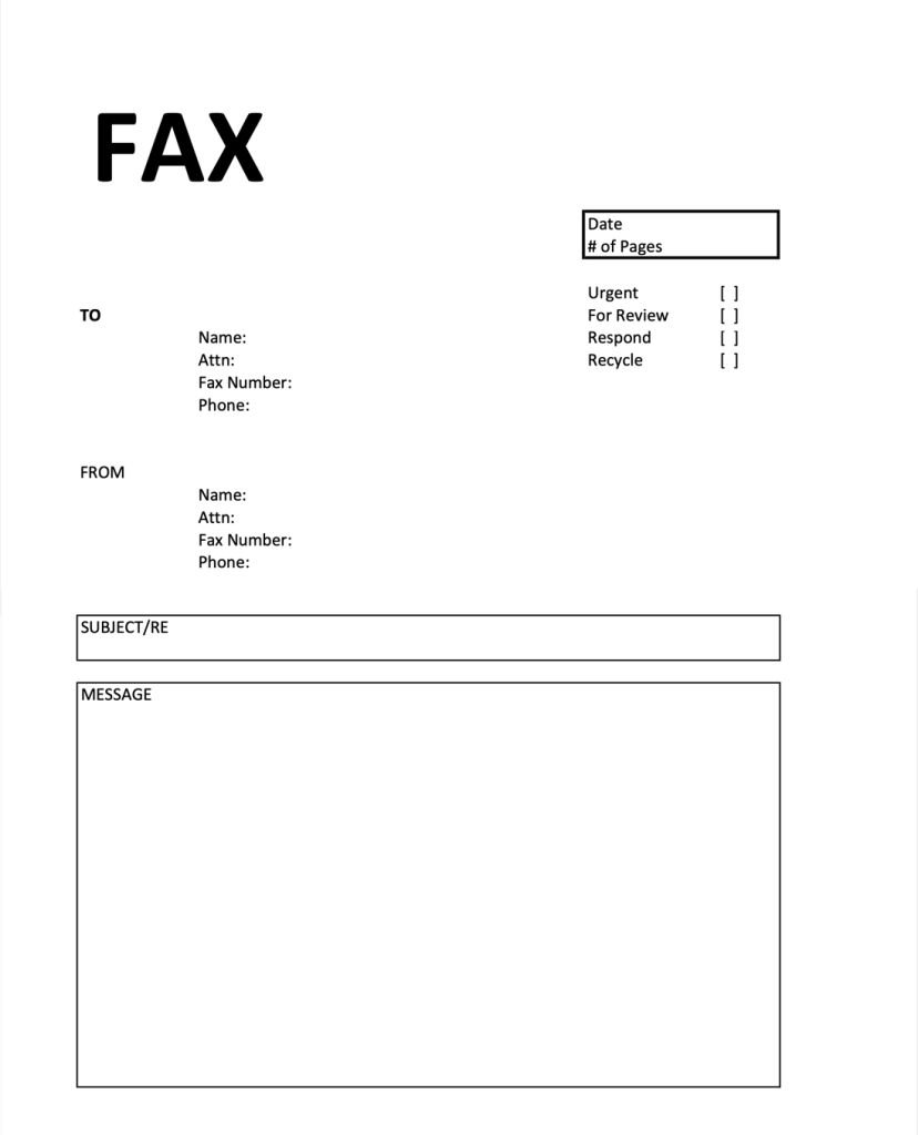 Business Fax Cover Sheet Example