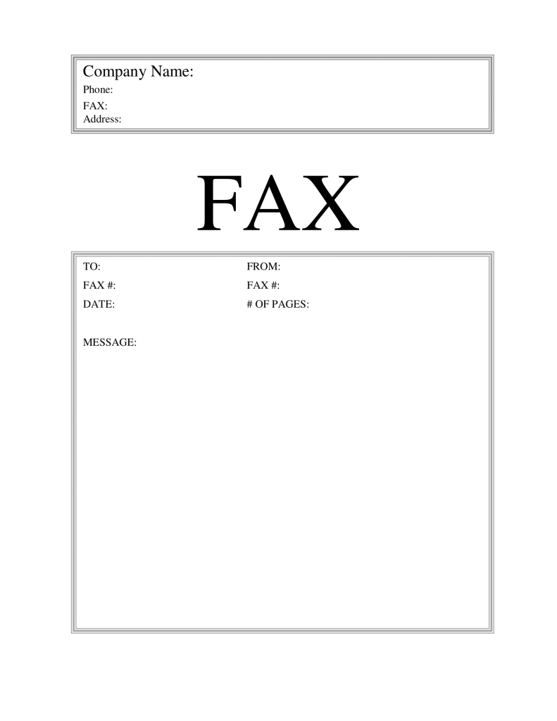 Business Fax Cover Sheet Template Word